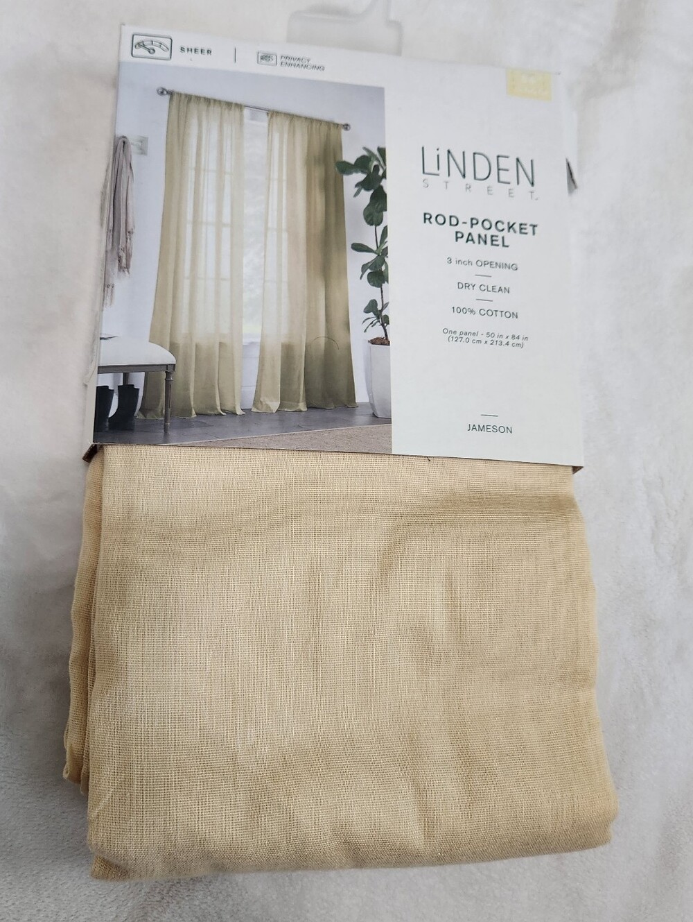 NWT Linden Street Jameson Sheer Rod-Pocket Curtain Panel